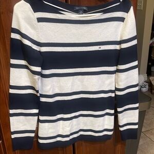 Tommy Hilfiger Classic Navy and White Striped Top